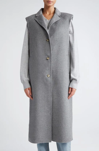 Loulou Studio Deanna Sleeveless Wool & Cashmere Long Coat In Graphite Grey