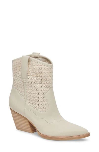 Dolce Vita Lagos Crochet Cowboy Boot In Ivory Woven