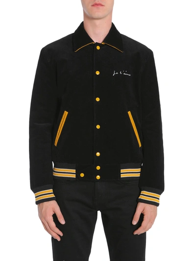 Saint Laurent "je T'aime" Teddy Jacket In Black