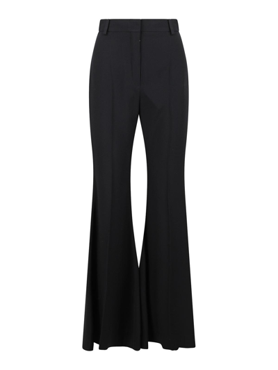 Nina Ricci High-waisted Flared Velvet Trousers In Black
