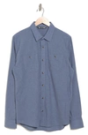 Travis Mathew Cloud Flannel Button-up Shirt In Vintage Indigo