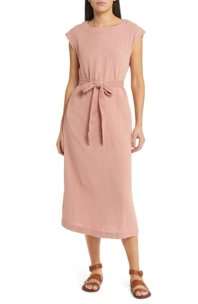 Faherty Dream Costa Sleeveless Organic Cotton Gauze Dress In Dusty Rose |  ModeSens