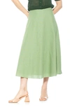 Alexia Admor Brilyn Linen Midi Skirt In Sage
