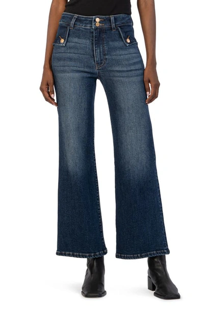 Kut From The Kloth Meg High Waist Flare Jeans In Waiting W/ Dark