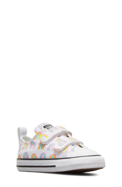 Converse Kids' Chuck Taylor® All Star® 2v Rainbow Print Trainer In White/ Grape Fizz/ Amarillo