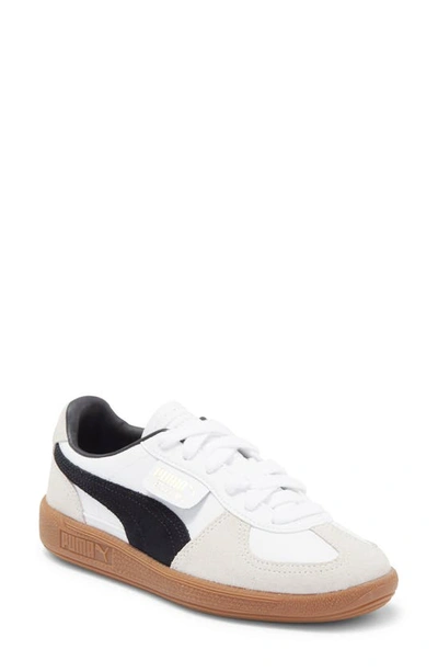 Puma Kids' Palermo Leather Trainers In Black/white