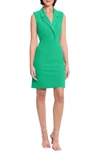 Donna Morgan Tuxedo Sleeveless Sheath Dress In Bright Jade
