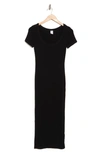 Melrose And Market Rib T-shirt Midi Dress In Black