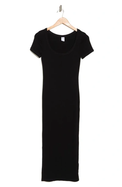Melrose And Market Rib T-shirt Midi Dress In Black