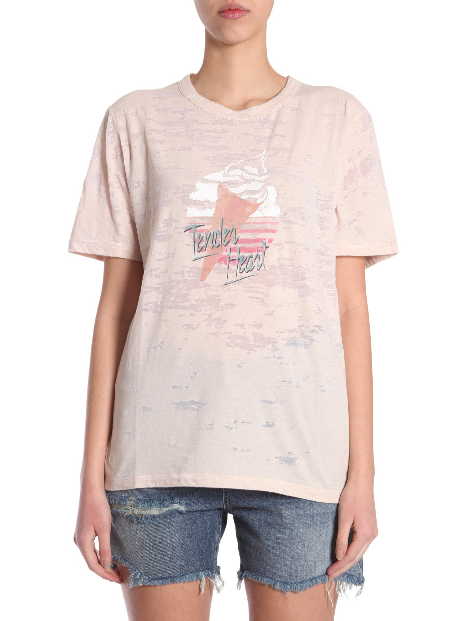 saint laurent pink t shirt