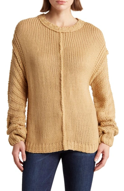 Wishlist Long Puff Sleeve Sweater In Neutral