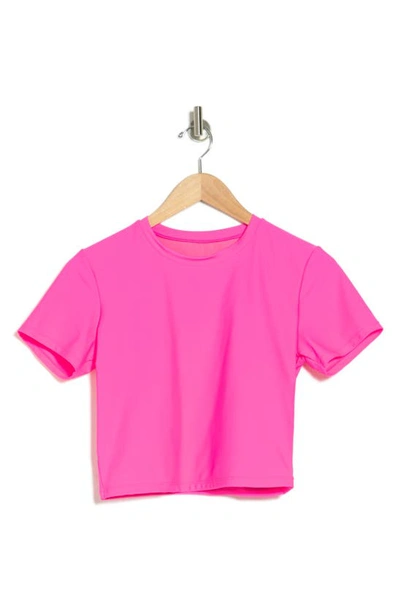 Good American Crop Swim T-shirt In Knockoutpink001