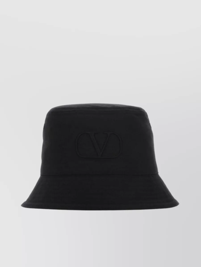 Valentino Garavani Logo-print Dropped-brim Bucket Hat In Black