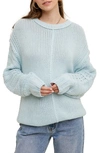 Wishlist Long Puff Sleeve Sweater In M Blue