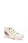 Yoki Kids' Rainbow Detail High Top Sneaker In White