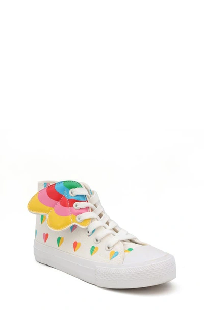 Yoki Kids' Colorful High Top Sneaker In White