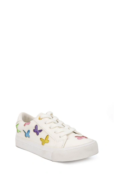Yoki Kids' Comic Print Lace-up Sneaker In White