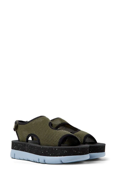 Camper Oruga Up Platform Sandal In Medium Green