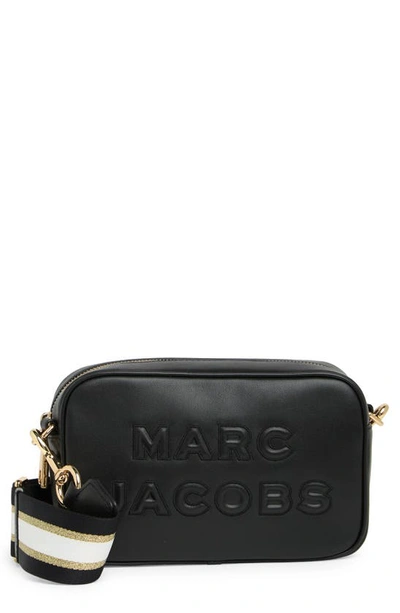 Marc Jacobs Flash Leather Camera Crossbody Bag In Black/ Gold