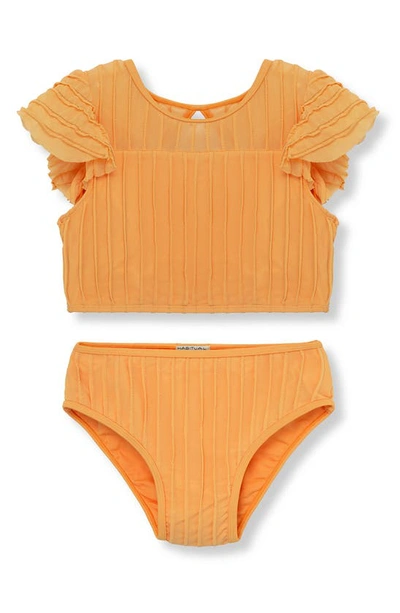 Habitual Kids' Flouncie Two-piece Swimsuit In Orange