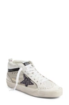 Golden Goose Mid Star Low Top Sneaker In White/ Silver