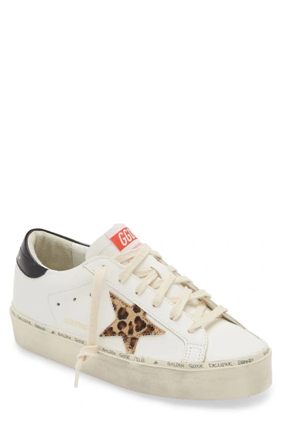 Golden Goose Hi Star Platform Sneaker In White/ Leopard