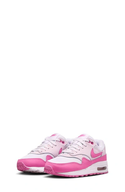 Nike Kids' Air Max 1 Trainer In White/ Playful Pink/ Pink