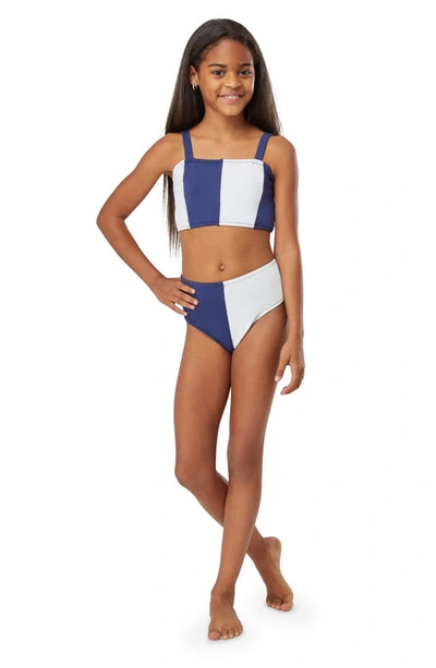 Habitual Kids' Colorblock Two-piece Swimsuit In Navy
