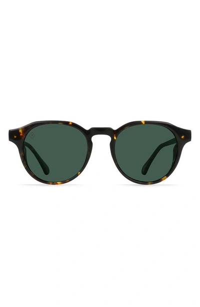 Raen Expedition Remmy 50mm Round Sunglasses In Shasta Tortoise/ Exp Green