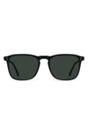 Raen Wiley Polarized Square Sunglasses In Recycled Black/ Green Polar