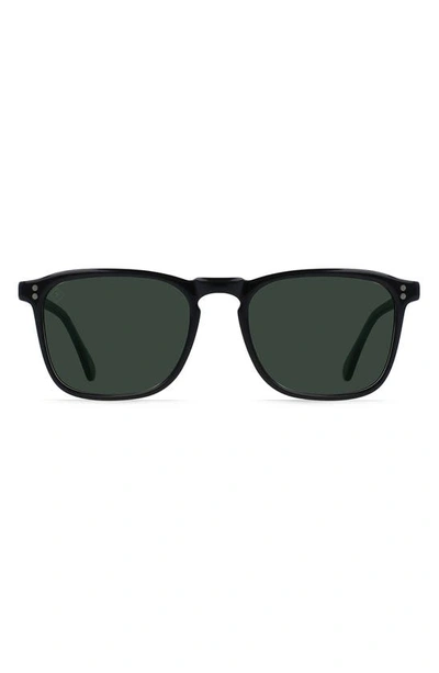 Raen Wiley Polarized Square Sunglasses In Recycled Black/ Green Polar