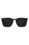 Raen Pierce Polarized Square Sunglasses In Recycled Black/ Dark Smoke