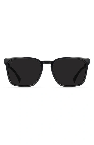 Raen Pierce Polarized Square Sunglasses In Recycled Black/ Dark Smoke