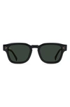 Raen Rece Polarized Square Sunglasses In Recycled Black/ Green Polar