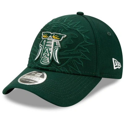 New Era Green Oakland Athletics Logo Elements Stretch Snapback 9forty Adjustable Hat