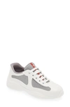 Prada America's Cup Panelled Sneakers In White/ Grey