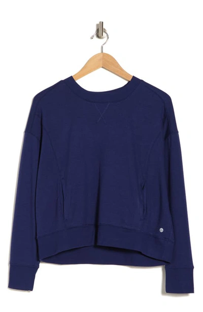 Apana Eden Pocket Crop Sweatshirt In Medieval Blue