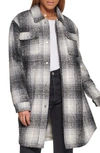 Levi's® Plaid Faux Shearling Lined Long Shirt Jacket In Black Ombre