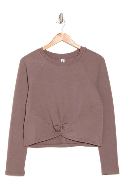 90 Degree By Reflex Terry Brushed High/low Twist Front Top In Iron