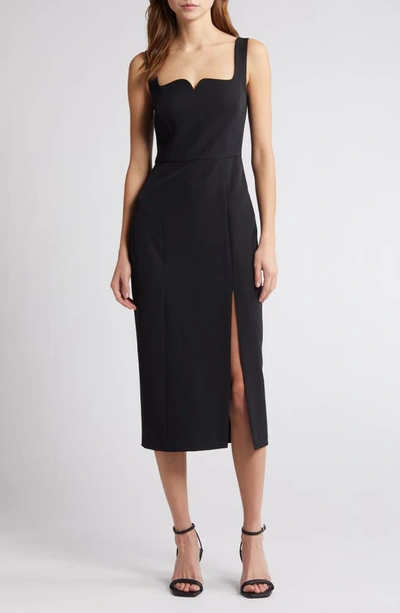 French Connection Echo Crepe Sheath Dress In Blackout