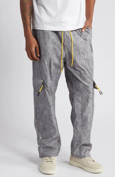 Diet Starts Monday Washed Drawstring Cargo Pants In Washed Grey