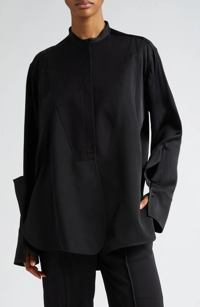 Jil Sander Bib Front Tunic Top In 001 Black