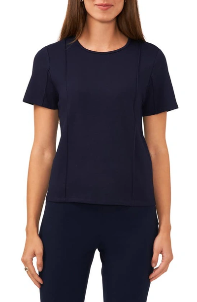 Halogen Seamed Woven Top In Classic Navy