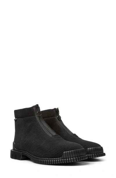 Camper Pix Knit Zip Bootie In Black