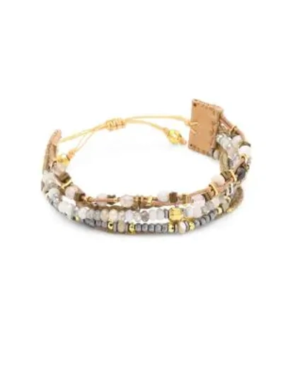 Chan Luu Grey Botswana Agate Bracelet In Multi