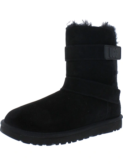 Ugg Bailey Graphic Womens Suede Pull On Ankle Boots In Black
