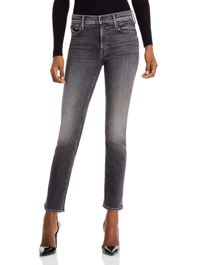 Mother Dazzler Womens Denim Mid Rise Flare Jeans In Grey