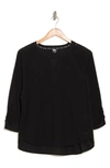 Dkny Slub Waffle High-low T-shirt In Black