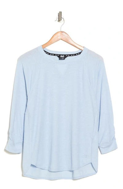 Dkny Slub Waffle High-low T-shirt In Skyway