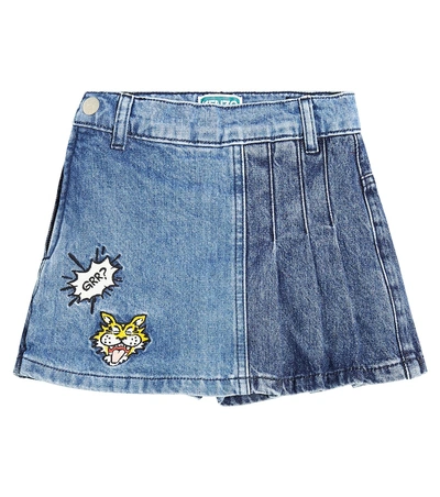 Kenzo Kids' Denim Shorts In Blue